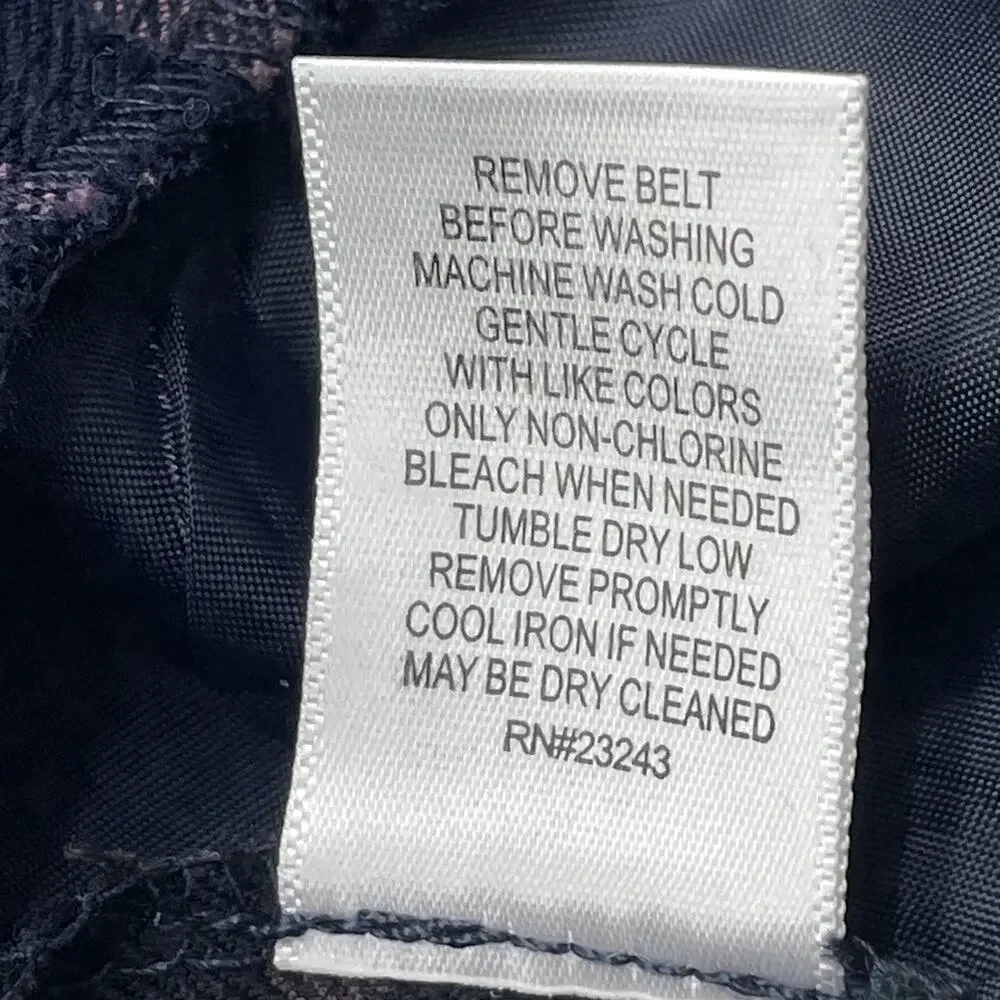 NY & Co 7th Ave 28x33 Women 2 Navy Pink Plaid Pants High Waist Wide Leg Academia - Picture 10 of 10